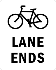 Bike Lane Ends Sticker