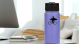 Bike Riding Surfing Sticker on a Water Bottle (New) example