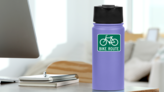 Bike Route Sticker on a Water Bottle (New) example