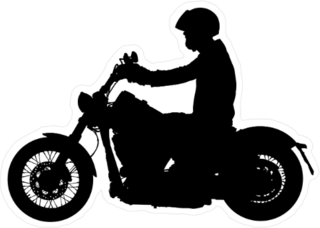 Biker Driving A Motorcycle Silhouette Sticker