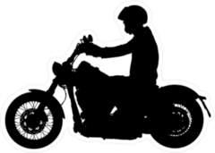 Biker Driving A Motorcycle Silhouette Sticker