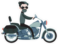 Biker Dude Motorcycle Sticker