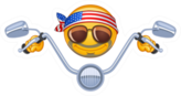 Biker Emoticon Riding His Bike Sticker