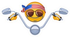 Biker Emoticon Riding His Bike Sticker