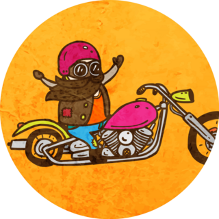 Biker On A Chopper Motorcycle Cute Sticker