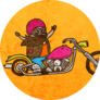 Biker On A Chopper Motorcycle Cute Sticker