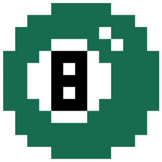Billiard Ball Icon Pixel Art Illustration Sticker