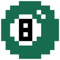Billiard Ball Icon Pixel Art Illustration Sticker