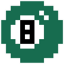 Billiard Ball Icon Pixel Art Illustration Sticker