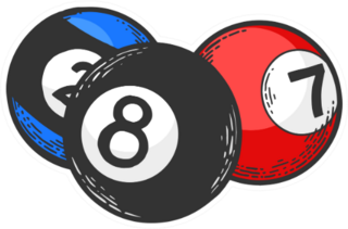 Billiard Balls Illustration Sticker