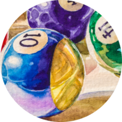 Billiard Balls In A Pool Table Sticker