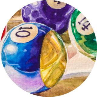 Billiard Balls In A Pool Table Sticker