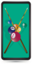 Billiard Cue And Pool Balls On Green Table Sticker