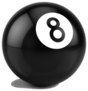 Billiard Eight Ball Isolated On A White Sticker