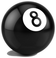 Billiard Eight Ball Isolated On A White Sticker