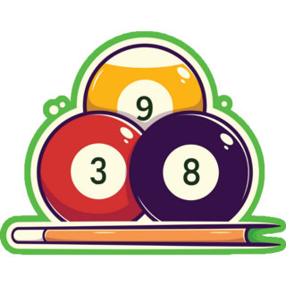Billiard Logo Cartoon Sticker