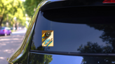 Billiard Poster Sticker on a Rear Car Window (New) example