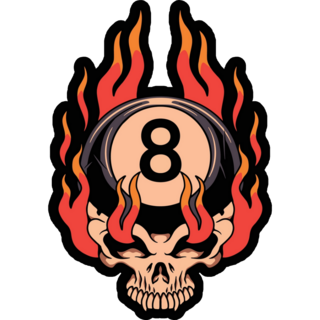 Billiards Skull Tattoo Sticker