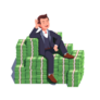 Billionaire Business Man Sticker