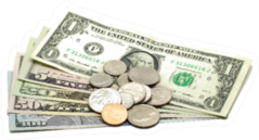 Bills and Coins Sticker