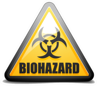 Biohazard Danger Sign Cartoon Sticker