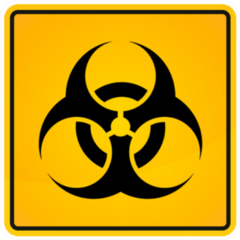 Biohazard Sign, Biohazard Sign In Yellow Sticker