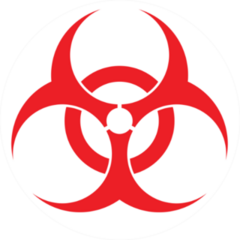 Biohazard Sign, For Health Industry In Red Sticker