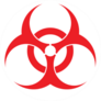 Biohazard Sign, For Health Industry In Red Sticker