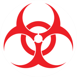 Biohazard Sign, For Health Industry In Red Sticker