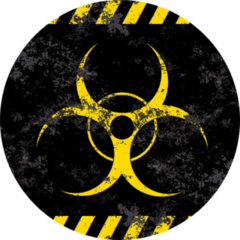 Biohazard Symbol Contamination Epidemic Stylized Grunge Sticker