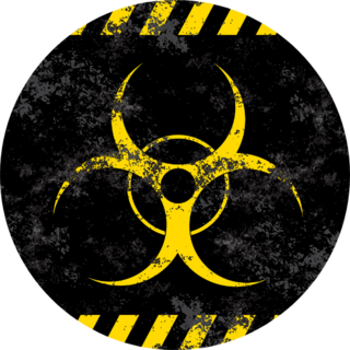 Biohazard Symbol Contamination Epidemic Stylized Grunge Sticker