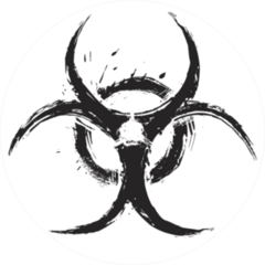Biohazard Symbol In Grunge Style Sticker