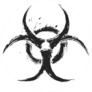 Biohazard Symbol In Grunge Style Sticker