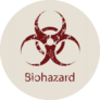 Biological Danger Biohazard In Red Sticker