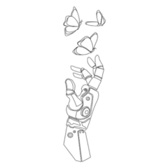 Bionic Robot Butterfly Sticker