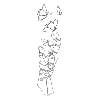 Bionic Robot Butterfly Sticker