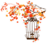 Bird Cage Among Autumn Tree Branches Sticker
