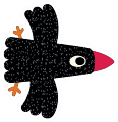 Bird In Flight Cute Cartoon Funny Crow Sticker