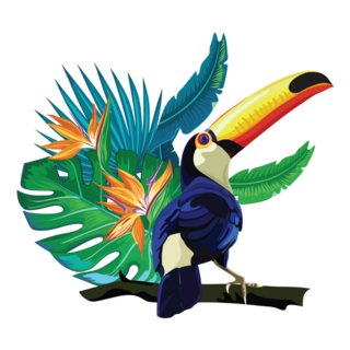 Bird of Paradise Toucan Plant Sticker