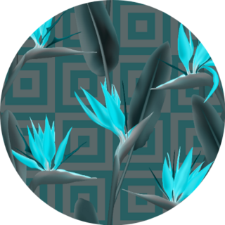 Bird Of Paradise Tropical Flower Blue Pattern Sticker