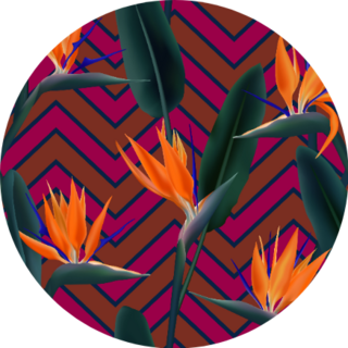 Bird Of Paradise Tropical Flower Zig Zag Pattern Sticker