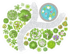 Birds Eye View Illustration Landscape Design Sticker