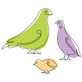 Birds Family Sticker Sheet