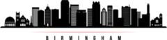 Birmingham Skyline Horizontal Banner Sleek Sticker