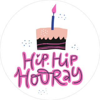 Birthday Cake With Calligraphy Sticker