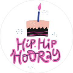 Birthday Cake With Calligraphy Sticker