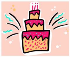 Birthday Cakes Hand Drawn Sticker