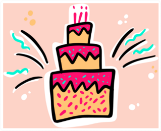 Birthday Cakes Hand Drawn Sticker