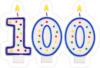 Birthday Candles Number One Hundred Sticker