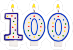 Birthday Candles Number One Hundred Sticker